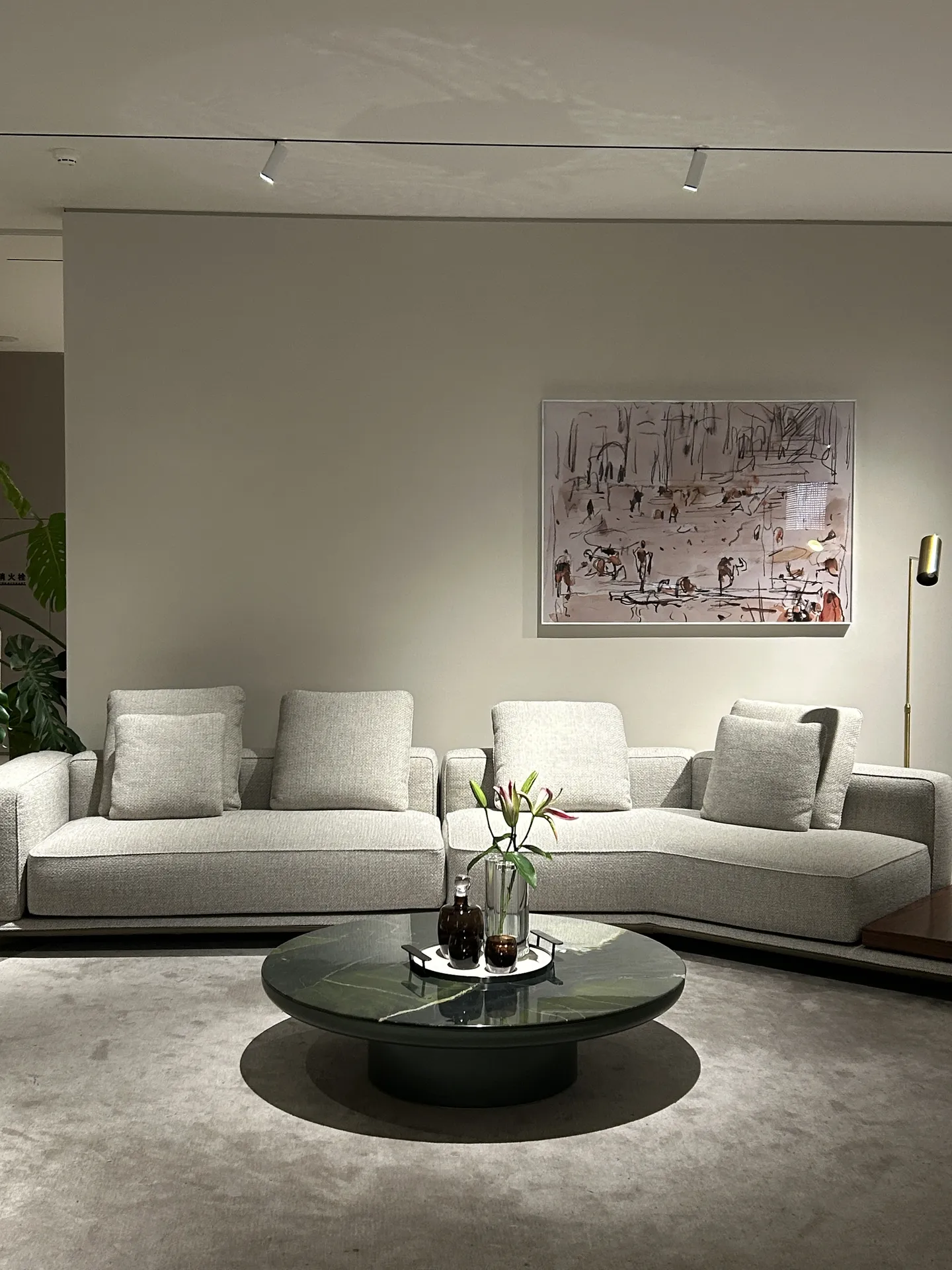 Coffee table brady avocado green 005 on display at EvergoCasa's Foshan showroom - cabinet organization project ideas