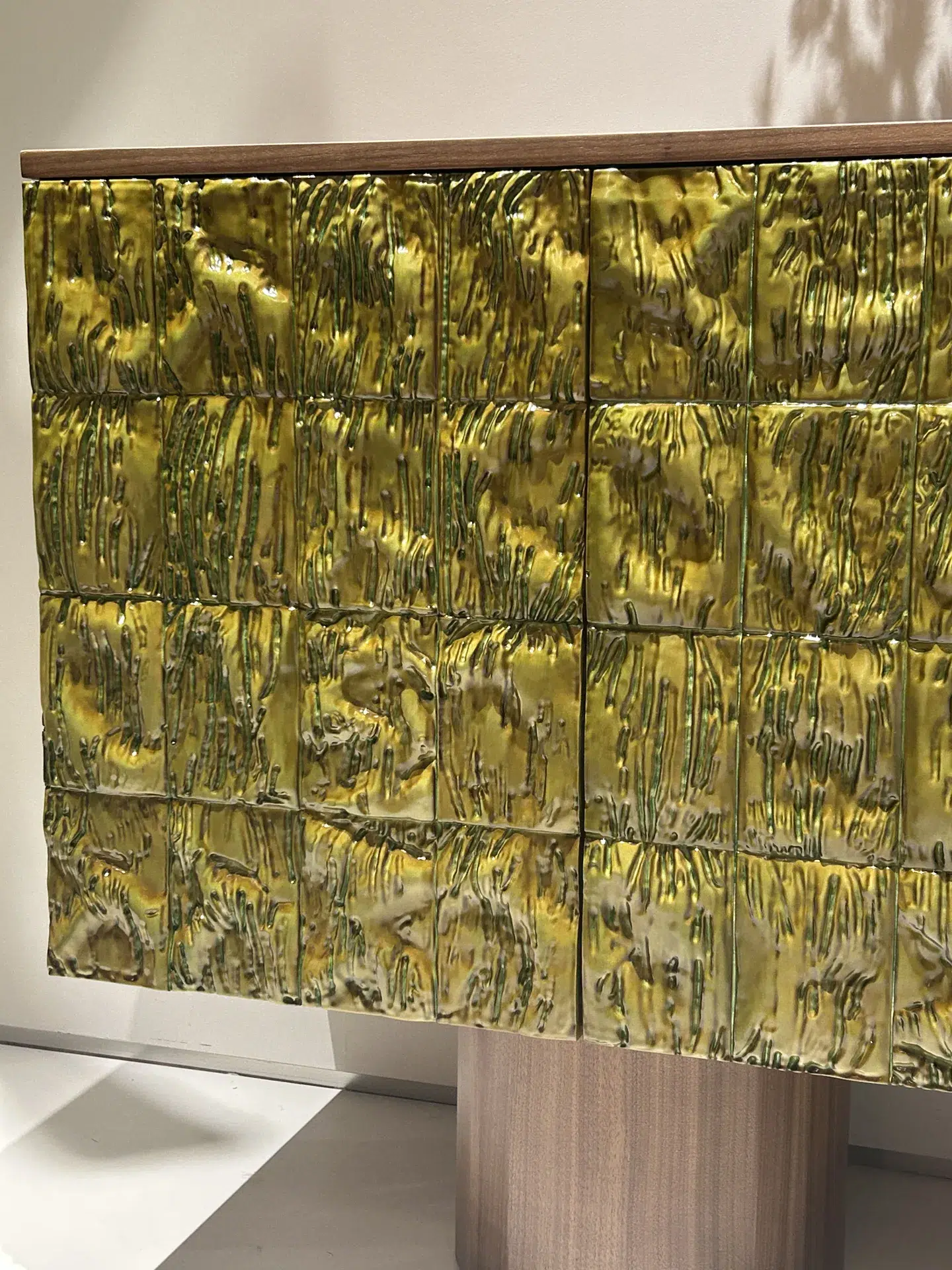 Sideboard moss green textured 001 on display at EvergoCasa's Foshan showroom - vanity ideas project ideas