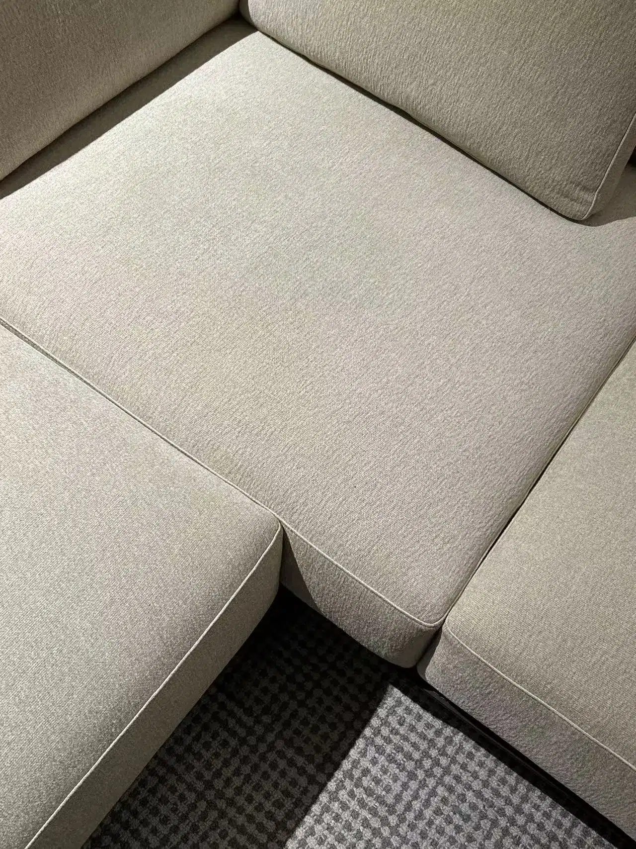 Sofa bredor beige sectional 006 on display at EvergoCasa's Foshan showroom - cabinet organization project ideas